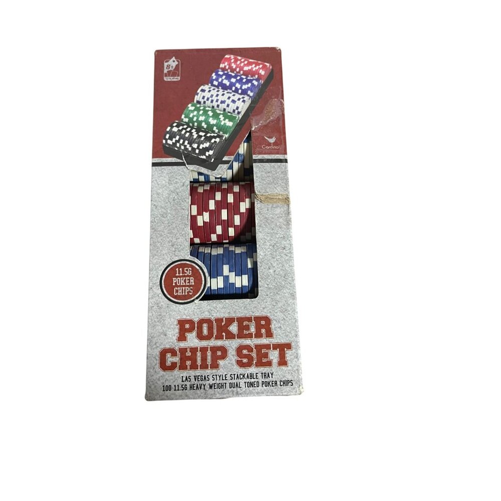 Cardinal Industries Poker Chip Set With 100 11.5G Chips & Stackable Tray